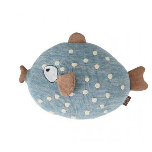OYOY Kissen Fisch „Little Finn ” aus Bio-Baumwoll-Strick